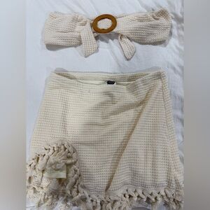 Cream skirt set